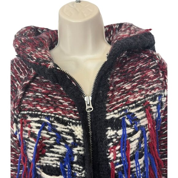 Isabel Marant H&M XS Wool Alpaca Oversized Fringe Chunky Cardigan Sweater Zip-Up - Picture 4 of 11